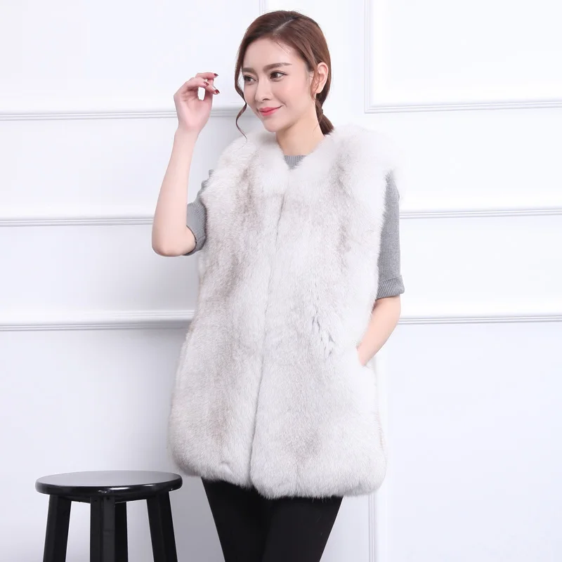 Nouveauté black Gilet Fourrure En Spéciale Manteaux Naturelle Veste Renard De Longue White Offre Vestes Arctique Femmes Vison Vests2019 4gTxA6nq5
