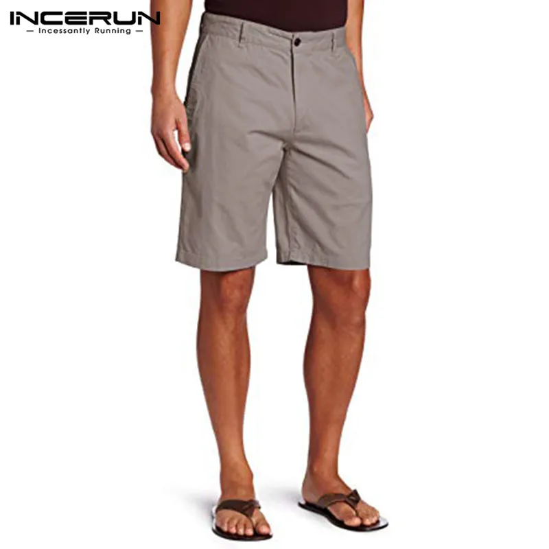 Мужские шорты на пуговицах, Повседневная модная уличная одежда, свободные по колено, мужские классические хлопковые шорты, штаны INCERUN 3XL