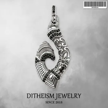 

Hook Maori Pendants, 2018 New Fashion Jewelry 925 Sterling Silver Blackened Ethnic Gift For Women Men Boy Girls Fit Necklace