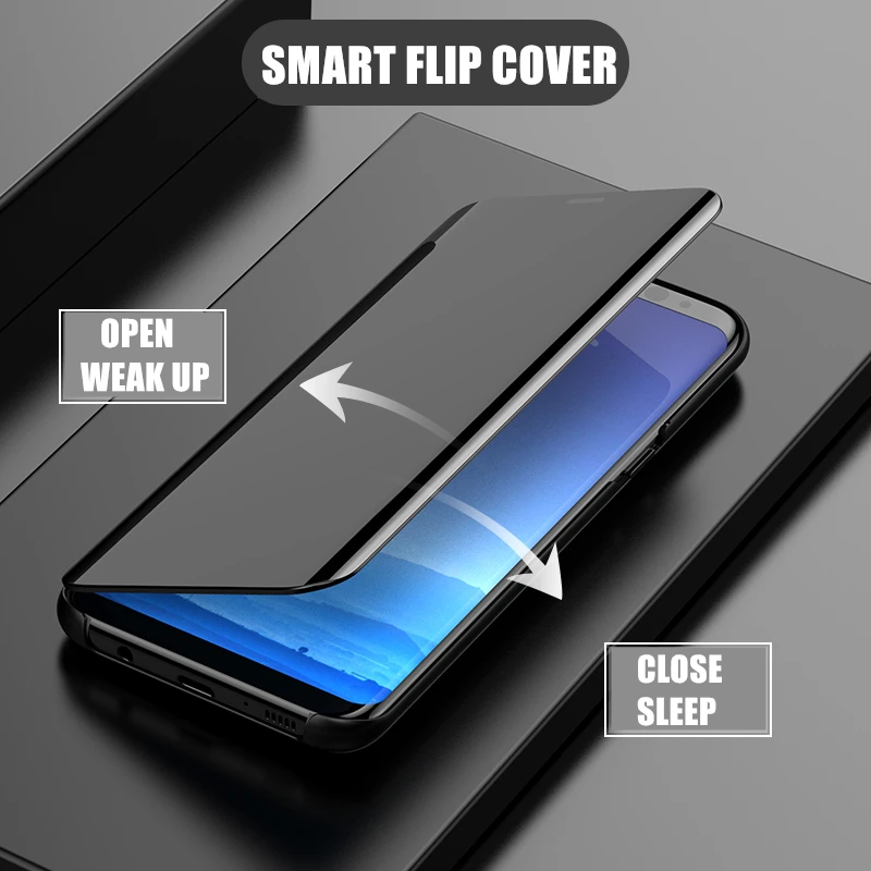 

Xiaomi Mi 8 SE Mi8 Case Cover Colored Smart View Mirror Effect Flip Leather Case for Xiaomi Mi 8 Mi8SE Full Protection Cover