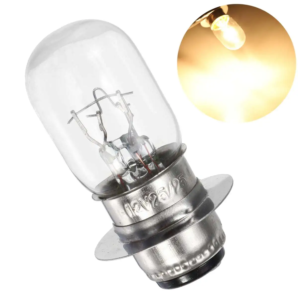 

12V 25/25W Motorcycle Quad Headlight Projector Front Lamp Bulb Light PX15D P15D T19 P15D-25-1 450/450LM