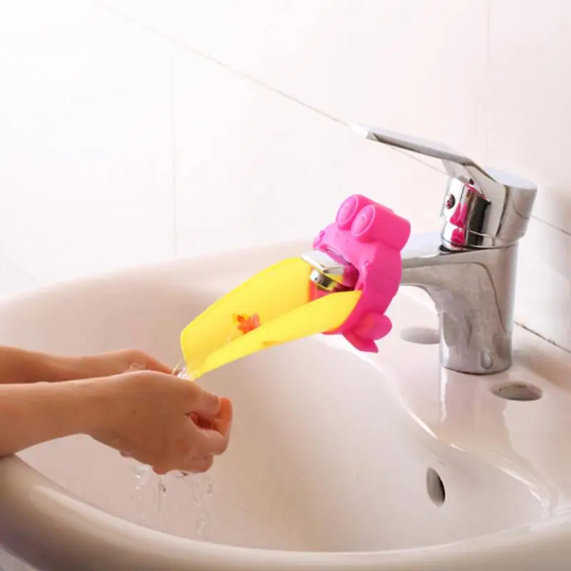 

Cartoon Deck Mounted Bathroom Sink Faucet Water Convenient Washing Helper for Extender Children Kids Washing Hands Guiding