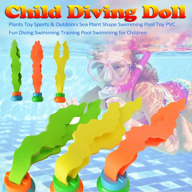 Promo 3pcs Kids Plants Toy Sports Swimming Pool Toys Sea Plant Shape Diving Toys Diving Swimming Training