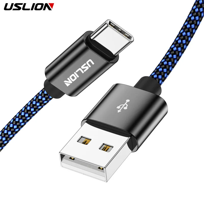 

USLION USB Type C Cable for Samsung S9 S8 Note 9 2.4A Charger Fast Charging Type-C Cable for Huawei p20 lite Xiaomi Mi 9 note 7