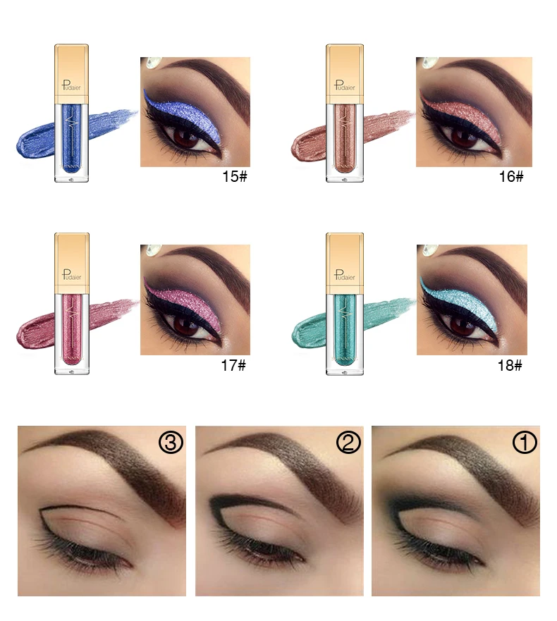 Вампирский стиль 18 Цвета металлик тени для век Водонепроницаемый блестящая