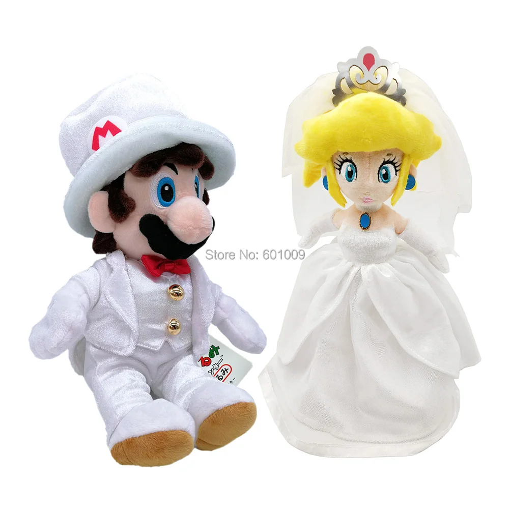 2Pcs/set White Wedding Dress Princess Plush Doll 23-33CM For Kids Retail