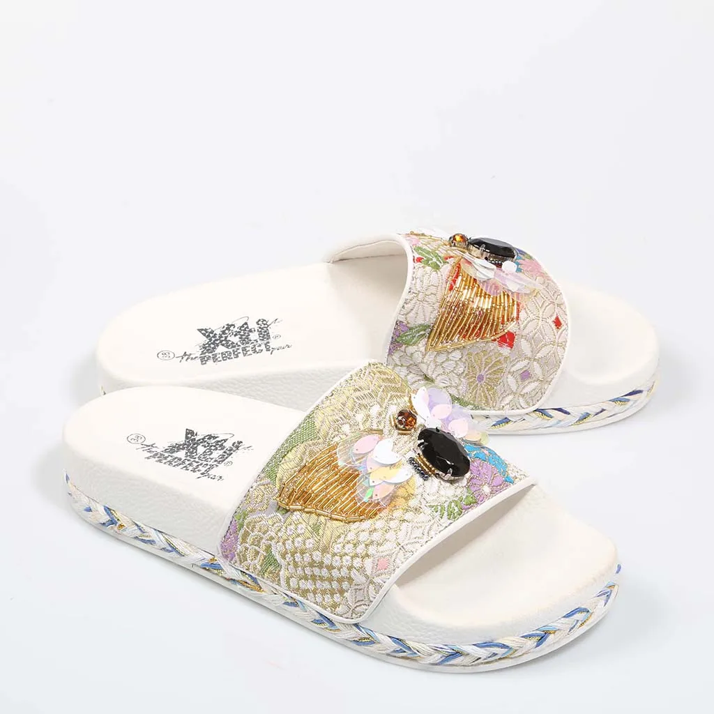 XTI CHANCLAS PALA ADORNOS BLANCO Blanco Polipiel Mujer Weiß FLIP FLOPS Frau  Schuhe Casual Mode 65738|Slippers| - AliExpress