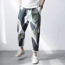 Летняя новая повседневная одежда Bigbang стилист разработан девять печати свободные брюки мужские костюмы певица уличная хип хоп