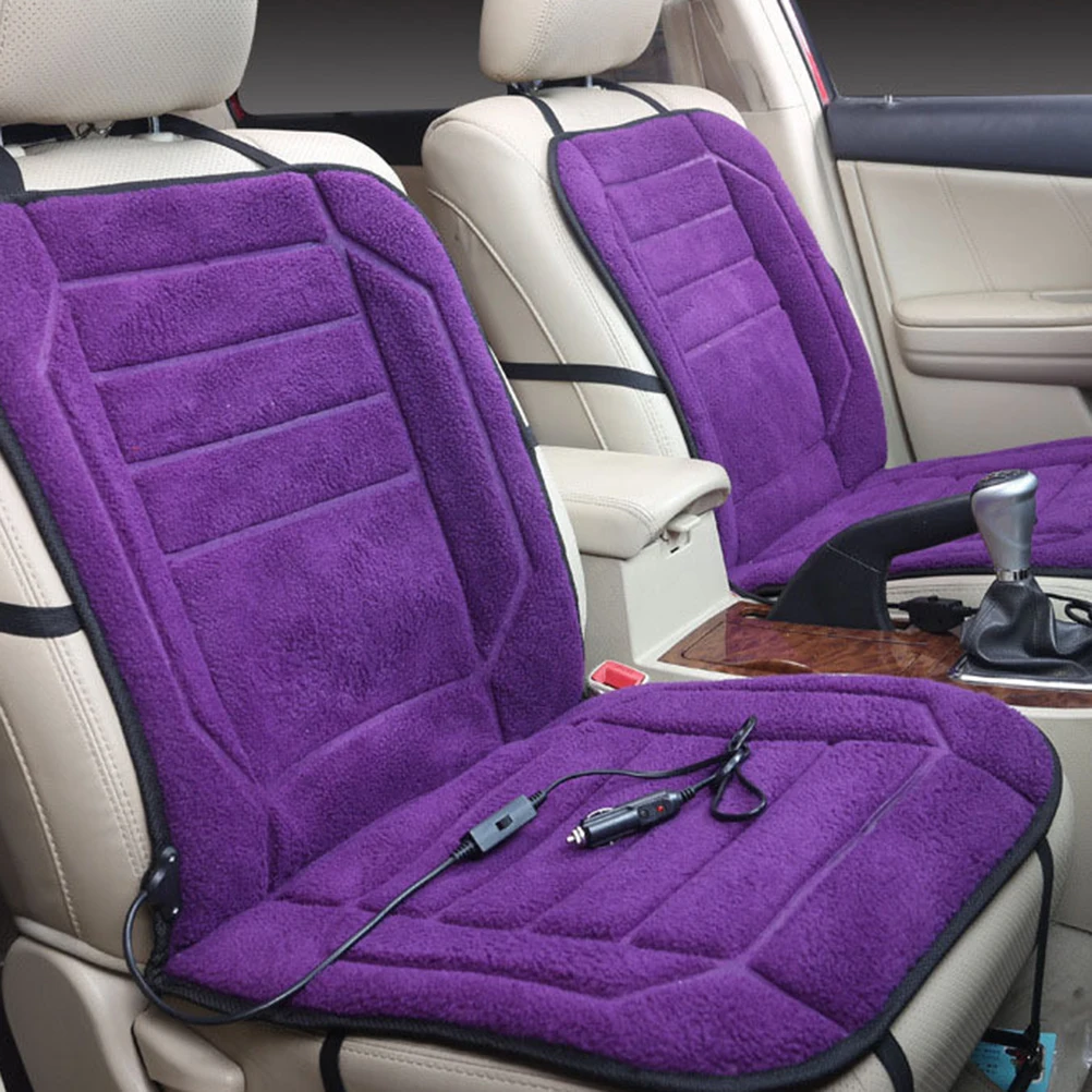 12 Volt Heated Car Seat Cushion Warm Cushion Heated Car Seat Cover Auto Supplies(Purple)in