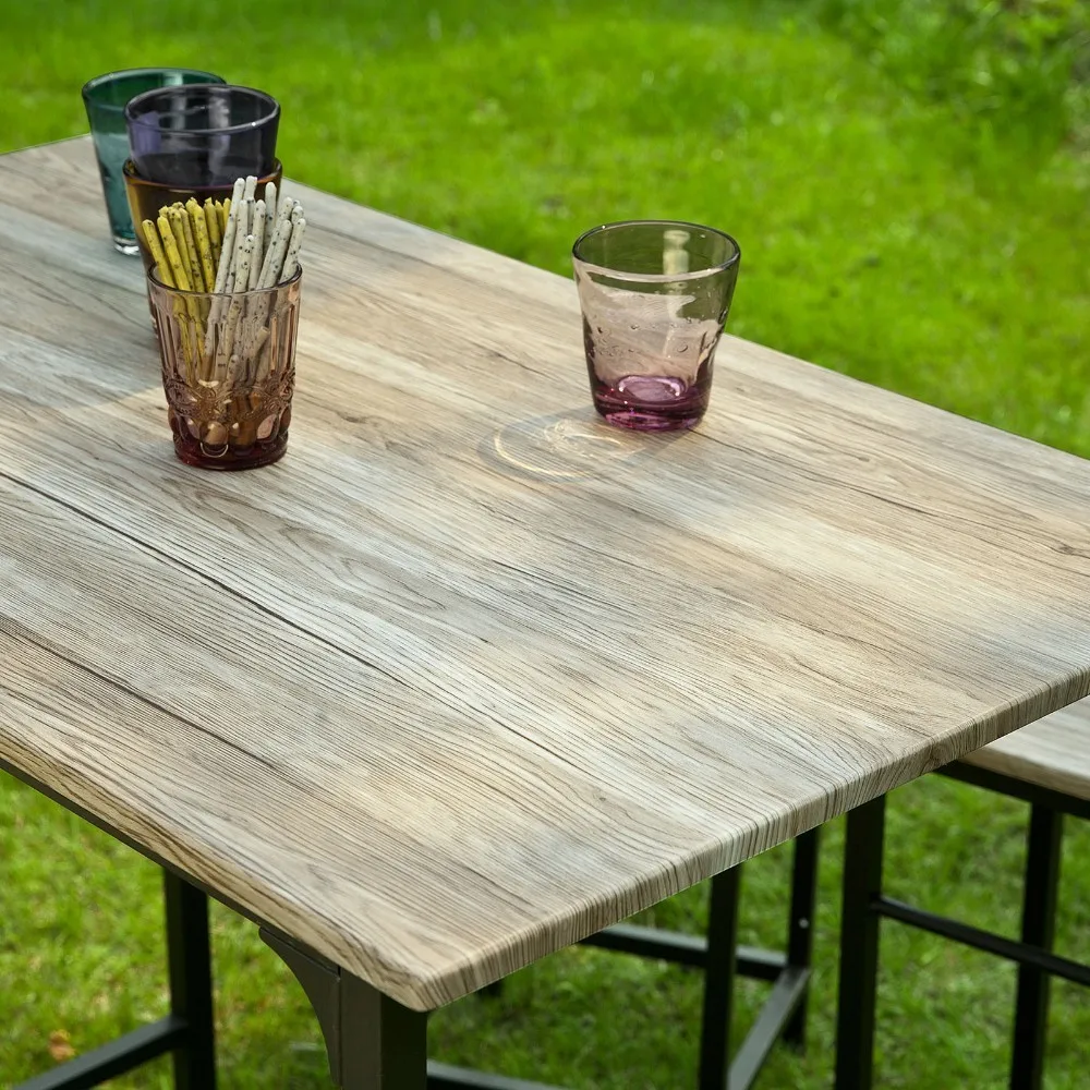 Bar Set-1 Bar Table and 4 Stools Home Kitchen Breakfast Bar Set Furniture Dining Set SoBuy OGT11-N