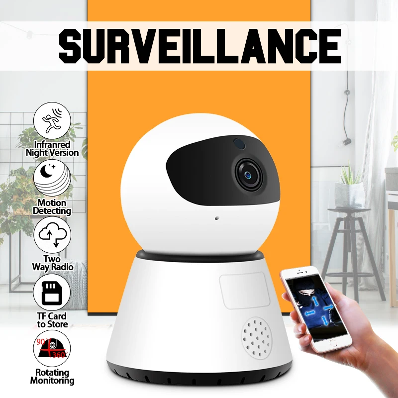 

Wireless WiFi 1080P HD Home Security IP Camera Surveillance Camera Night Vision Cam Baby Monitor Two Way Audio CCTV IP Camera
