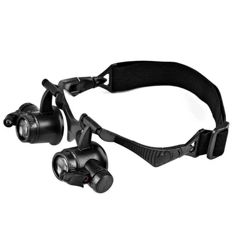 

BIJIA 10X 15X 20X 25X Headband Eyewear outdoor Magnifier Loupe product Glasses with LED Light Watch Repair binocular tool