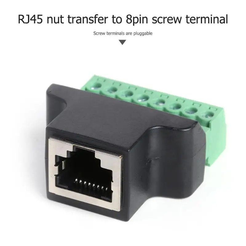 

RJ45 Female/Male to Screw Terminal 8 Pin Connector Ethernet Cable Adapter for CCTV Camera for Digital DVR