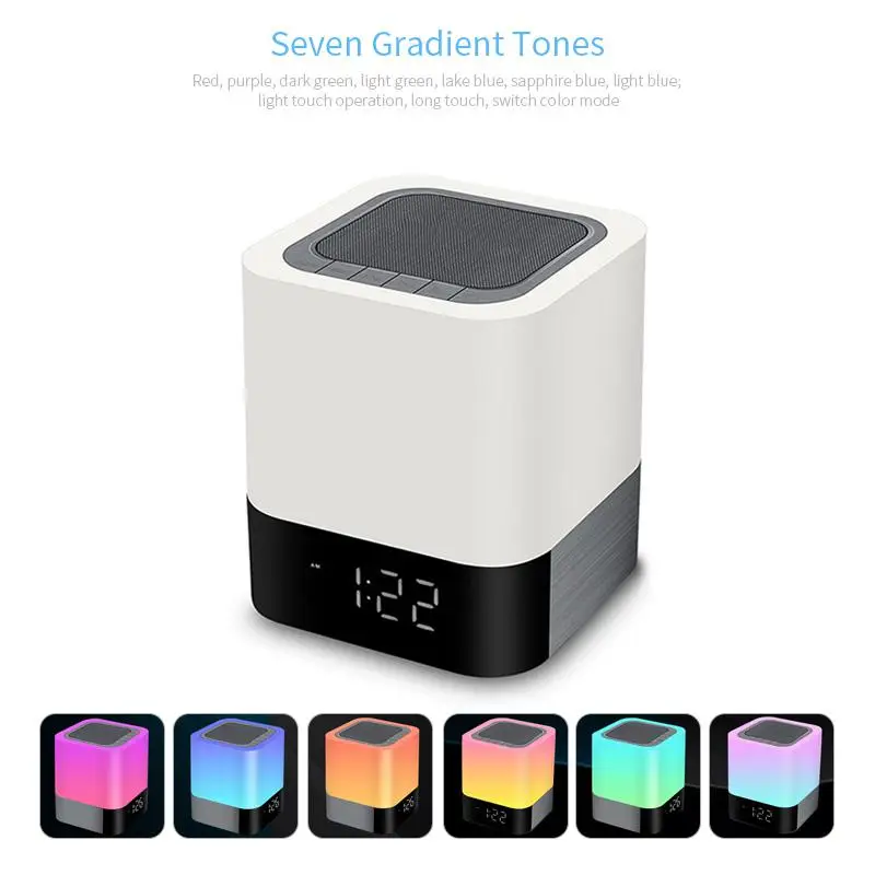 

Leegoal Wireless Bluetooth Speaker Mini LED Alarm Clock Bluetooth Speakers Night Light Loudspeaker TF Subwoofer