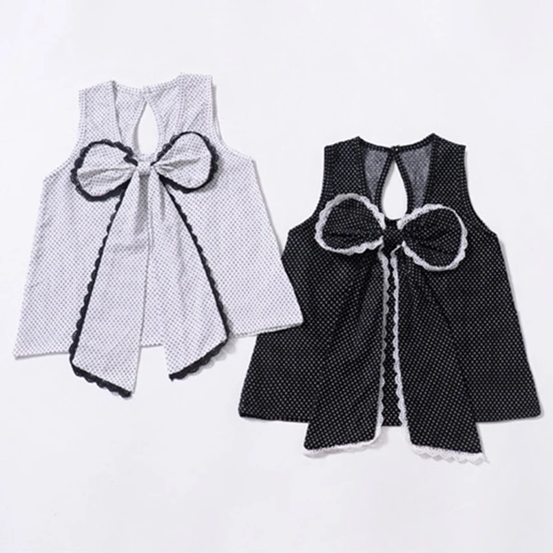 

Polka dot baby dress summer chiffon big bowknot vest kids dresses for girls toddler baby clothing 1-4Yrs