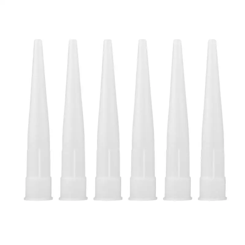 cheap 6pcs 105mm 15mm Inner Caulking Gun Nozzle Plastic Glass Glue Nozzle Tip Structural Glue Mouthes