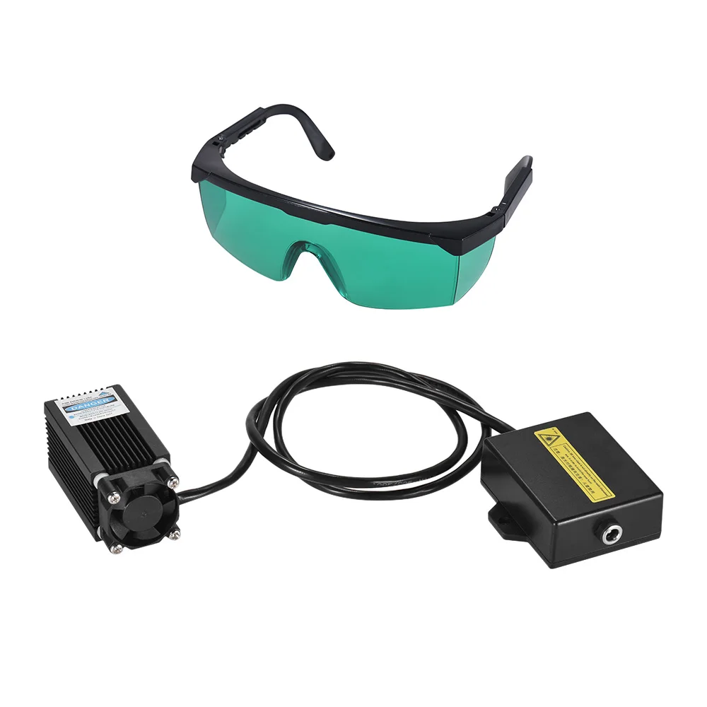 

12V Engraving Module Blue Violet Engraving Machine Dot 405nm Focal Adjustable Focusable with Protective Glasses Cable Boards