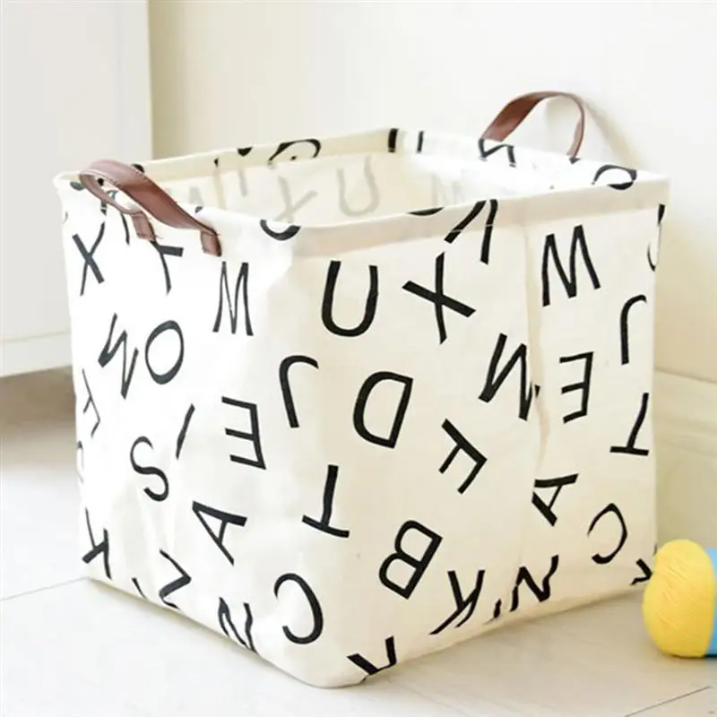 1 قطعة صندوق تخزين ملابس سلة للماء القطن الكتان سلة الغسيل أشتات حامل لعب فرز مربع للأطفال غرفة الحمام المنزل