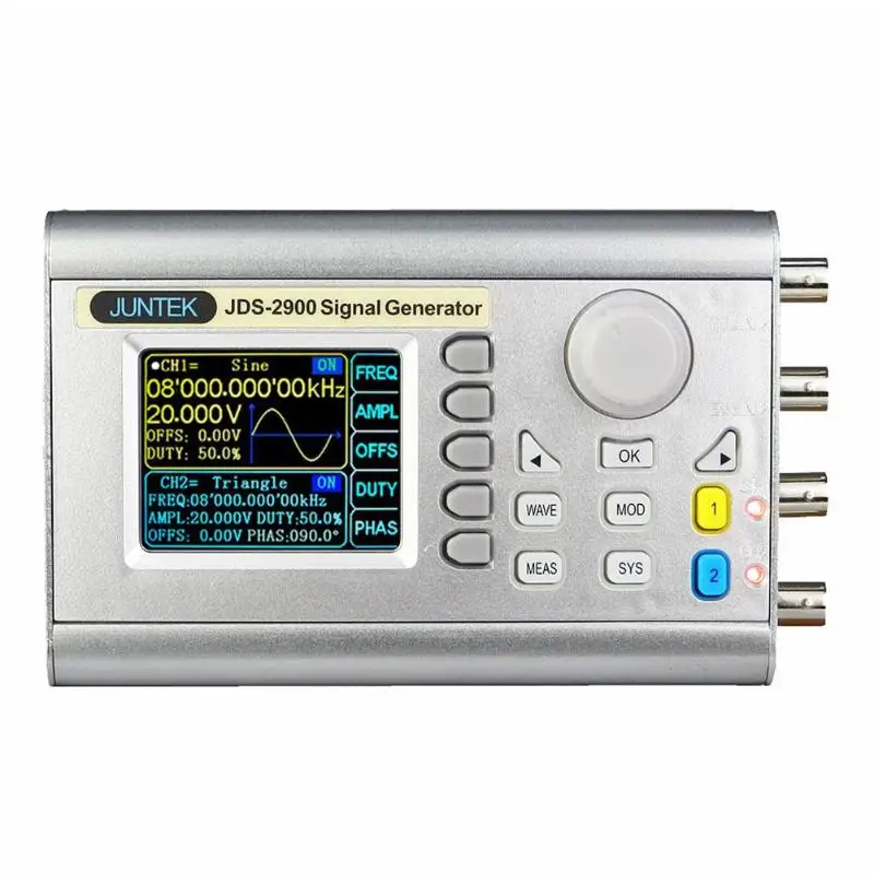 

Handheld LCD Digital Control Dual-channel DDS Function Signal Generator Program Arbitrary Wave Form Pulse Frequency Meter JDS290