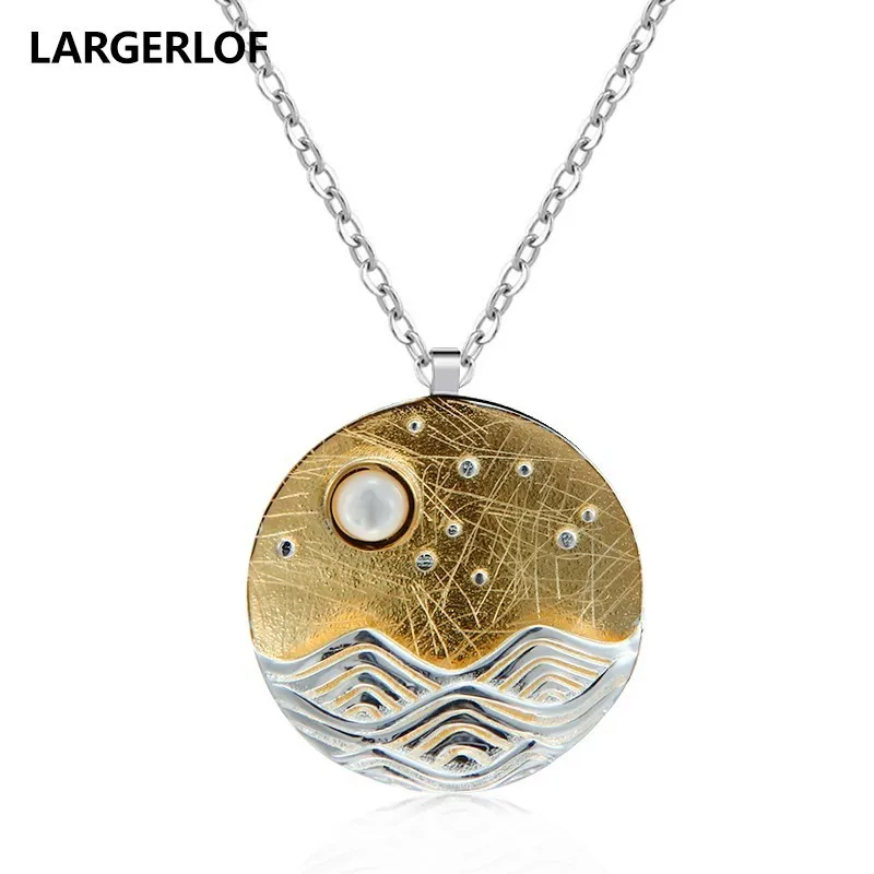

LARGERLOF 925 Sterling Silver Necklace Women Necklaces Pendants Handmade Fine Jewelry Silver Pednat PD50007