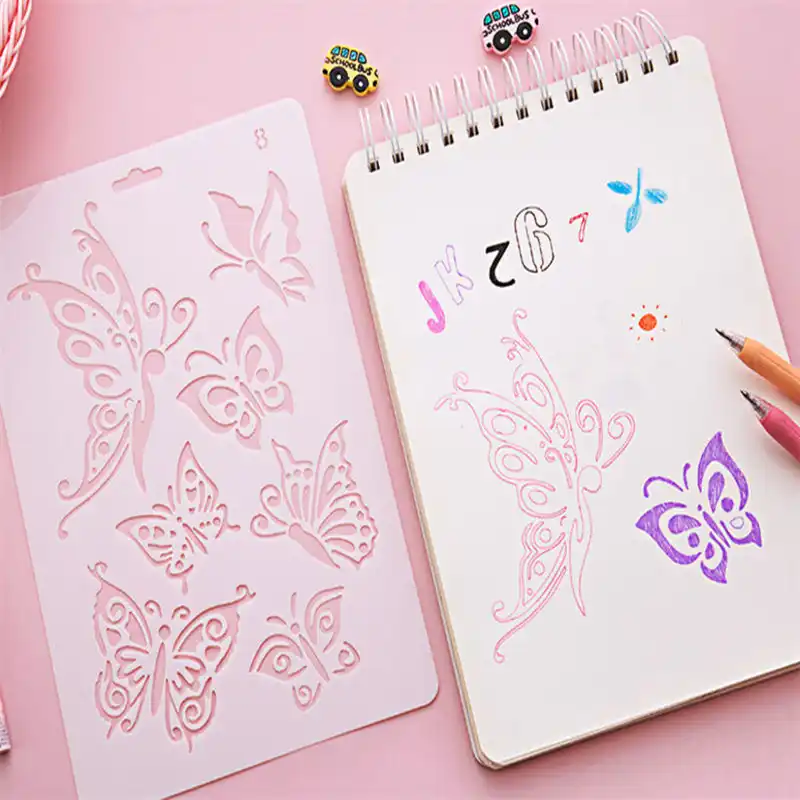 2 шт. Пластик трафарет с кружевом шаблоны шаблонов полые Цветочный Рисунок белый набор сделай сам DIY декоративное тиснение пресс-форм 25,7x17,5 с...