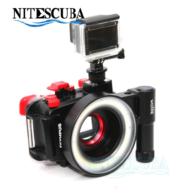 

NiteScuba Diving Weefine Ring light 3000& Macro lens wfl03 for TG4 TG5 Gopro Sony Canon Nikon camera case Underwater photography