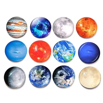 

Magnetic Sticker Refrigerator Stickers 12 Pcs / Set Fridge Magnets Planet Pattern Refrigerator Magnet Fashionable Crystal Glass