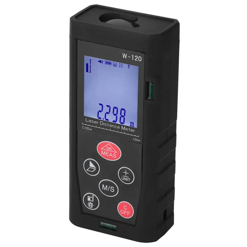 Laser RangeFinders Black Double Horizontal Bubble Laser Distance Meter Digital Rangefinder Measuring Tool W-120 Laser RangeFinders Black Double Horizontal Bubble Laser Distance Meter Digital Rangefinder Measuring Tool W-120