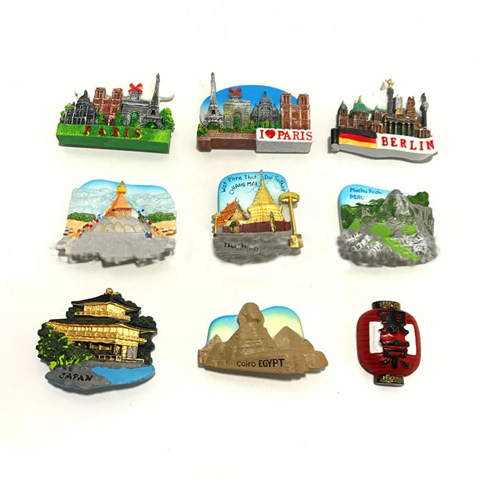 

Lyhchee Japan France Scenic Fridge Magnets Famous Landscape Refrigerator Sticker Gifts Modern Home Kitchen Decoration