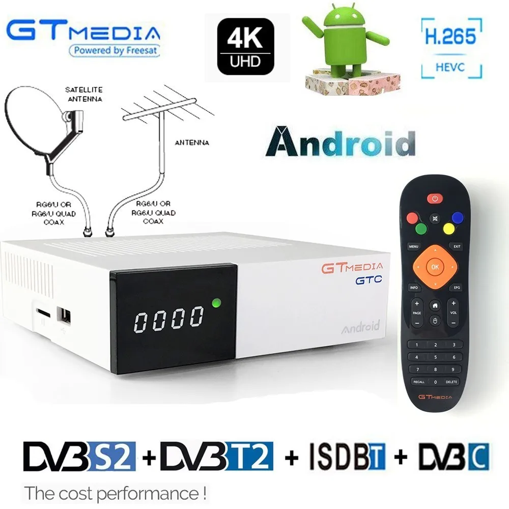 

GTC Freesat 4K 6.0 Android Tv Box Combo Cable DVB-C ISDB-T Tv Tuner DVB-T2 DVB-S2 MPEG-4 Receptor Satellite Receiver Bluetooth