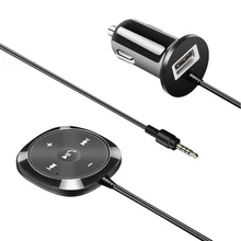 Powstro 3,5 мм Bluetooth AUX аудио беспроводной автомобильный комплект MP3-плеер Поддержка для IOS Siri с 2,1 а USB выход Магнитная база DC 12-24 В