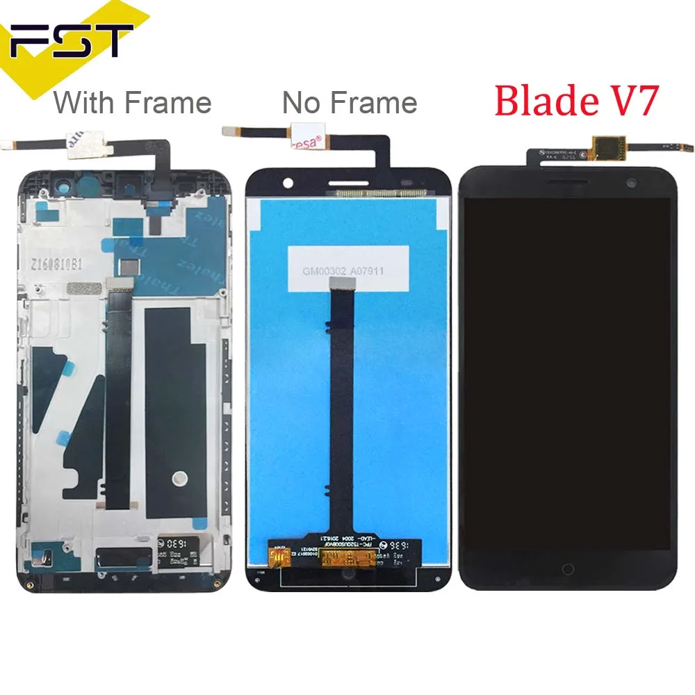 Скидка Для zte Blade V7 сенсорный ЖК экран дигитайзер для zte V7 ЖК экран для zte Blade V7 ЖК дисплей в сборе с рамкой