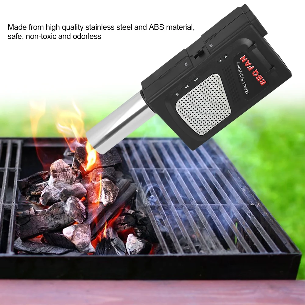 

Portable BBQ Fan Air Blower Electric BBQ Grill Air Blower for Outdoor Camping Picnic Charcoal Grill Barbecue