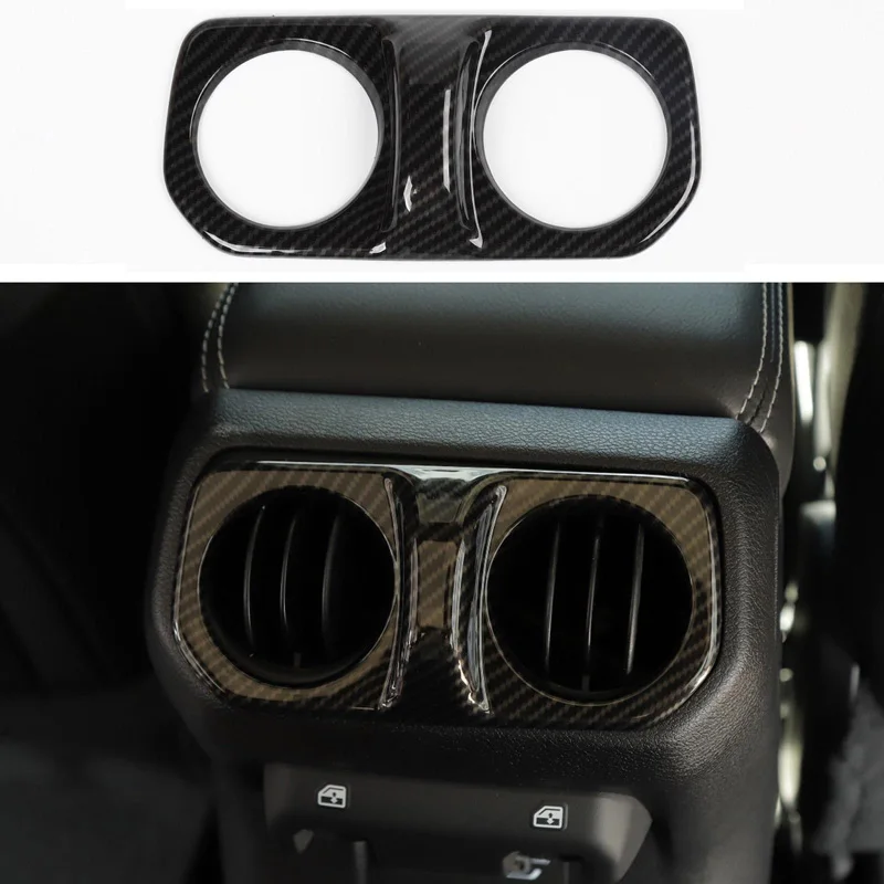 

Fit For 18 Jeep Wrangler Carbon Fiber 1x Rear Back Air Vent Outlet AC Trim Cover