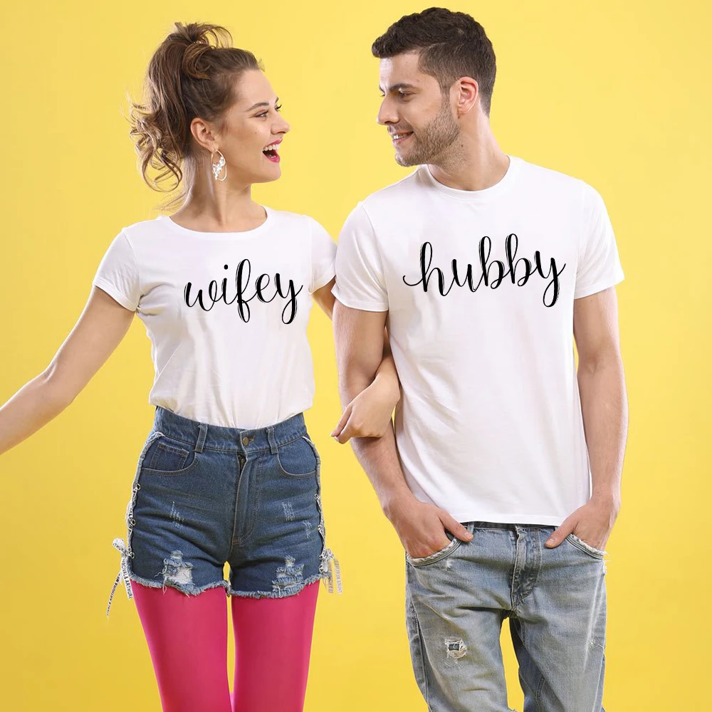 

New 2018 Hubby and Wifey Shirts Couple Tshirts Hubby & Wifey Matching Shirts Best Gift Couple T Shirt Anniversary Gift T Shirt