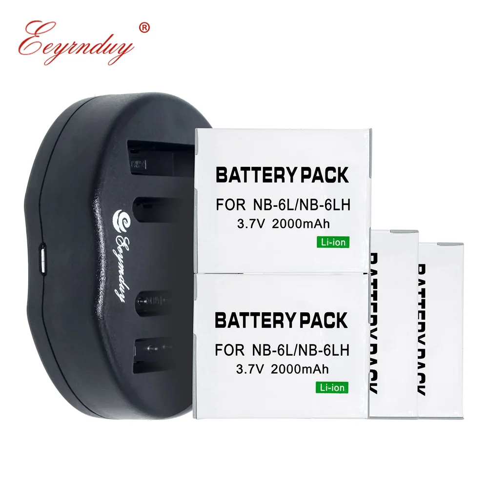 

2000mAh NB-6L NB6L NB-6LH Replacement Battery (4-Pack) and USB Charger For Canon IXUS 310 SX240 SX275 Digital Camera