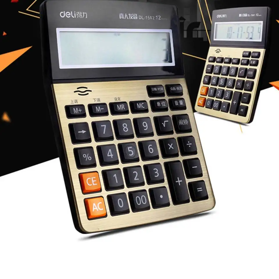 1542A حاسبة الأعمال مكتب المنزلية الكمبيوتر صوت شاشة كبيرة حاسبة المالية الحساب حاسبة