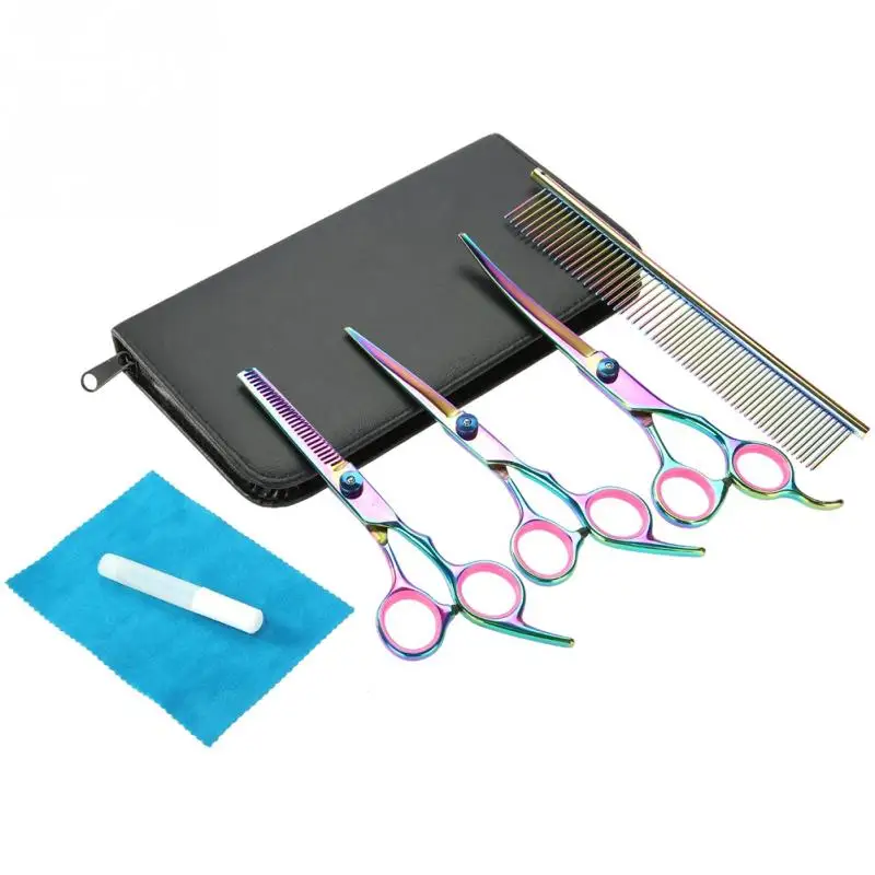 

Professional Hair Cutting Scissor Hairdressing Pet Dog Hair Cutting Thinning Curved Scissors Grooming Hairdressing Shears Sets
