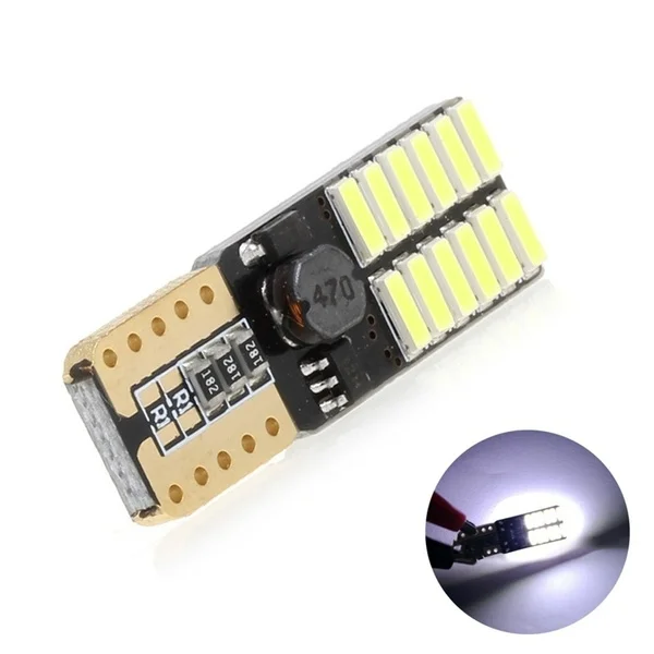 10 шт. T10 Led 24Smd W5W Led Canbus 24Led 4014 Smd Canbus Нет Ошибка 12V авто лампы индикатора светильник, сигнализирующий фонарь белый светильник