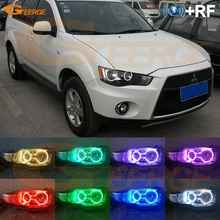 Для Mitsubishi Outlander 2010 2011 галогенная фара RF Bluetooth контроллер многоцветный ультра яркий RGB комплект светодиодов «глаза ангела»