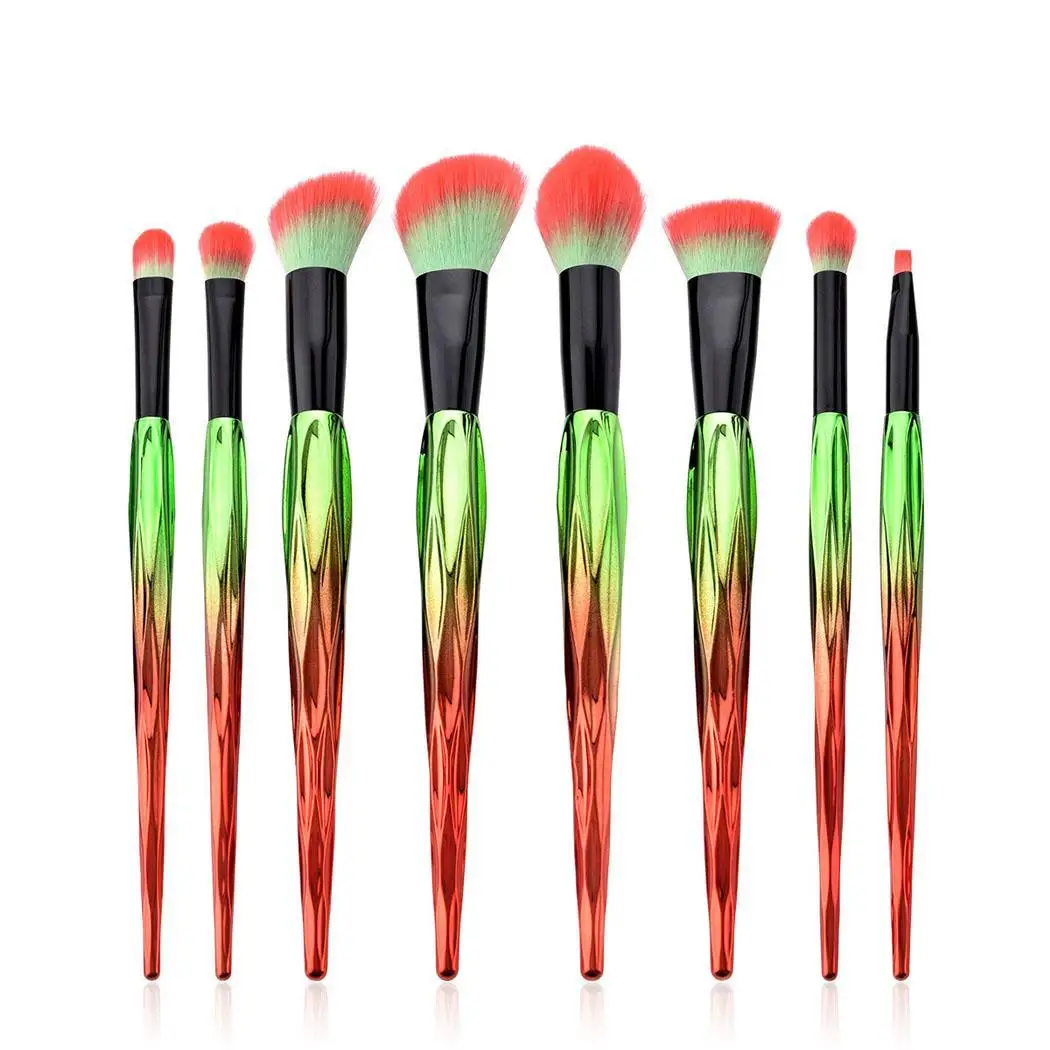 Nylon Soft Lightweight Universal Tool Brush Red 8PCS/Set Rubber Green Cosmetic Set Makeup Brushes | Красота и здоровье
