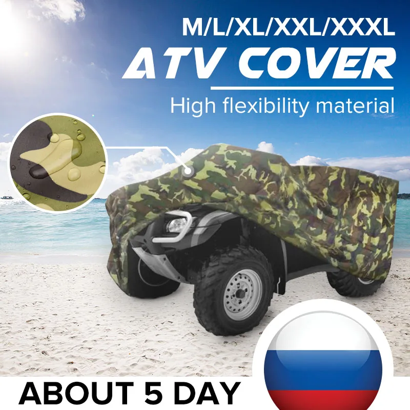 Goedkoop 1pcs Universal 190T Camouflage Waterdicht Motorhoes Quad ATV Voertuig Scooter Motor Cover M L XL XXL XXXL RU Voorraad