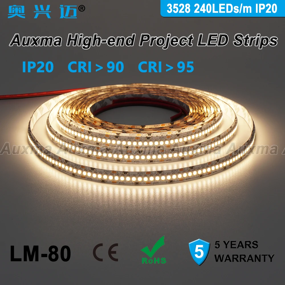  3528 240LEDs/m LED Strip CRI95 CRI90PCB Wide 10mmSingle rowIP20DC24V 19.2W/m 1200LEDs/ReelNon-water - 33002771589