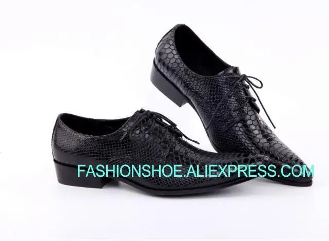 

Hot Black Snakeskin Lace Formal Business Shoes High Quality Man Oxfords Big Size euro 46