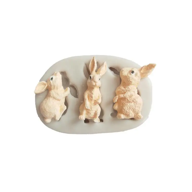 Cute 3D Rabbit Silicone Mold DIY Baking Mold Handmade Ceramic Mold Cake