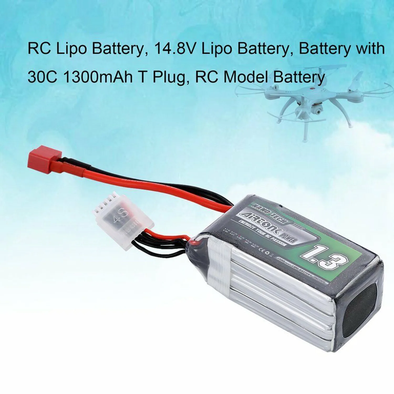 Airtonk 14 8 V 1300 Mah 30C 4S 1 P Lipo батарея T штекер для радиоуправляемого дрона