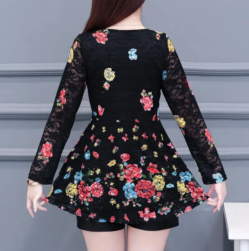 2019 New Arrival Fashion spring long sleeve Slim floral long Shirt Female Casual Slim Color Plus Size elegant Printed Blouse 2019 New Arrival Fashion spring long sleeve Slim floral long Shirt Female Casual Slim Color Plus Size elegant Printed Blouse