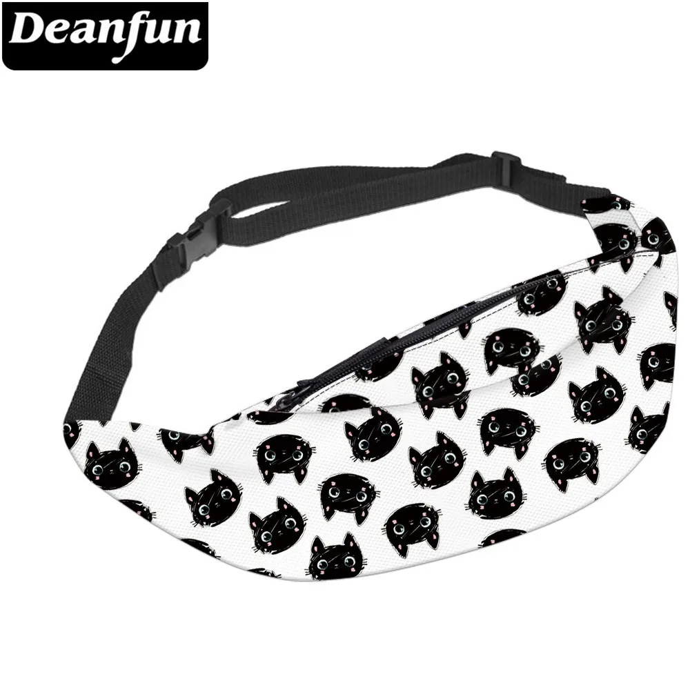 Deanfun للماء جميل القط الأسود فاني حزم للرجال الأبيض الخصر غلاف هدايا الورك محفظة تربط حول الخصر للسفر YB-60 Deanfun للماء جميل القط الأسود فاني حزم للرجال الأبيض الخصر غلاف هدايا الورك محفظة تربط حول الخصر للسفر YB-60