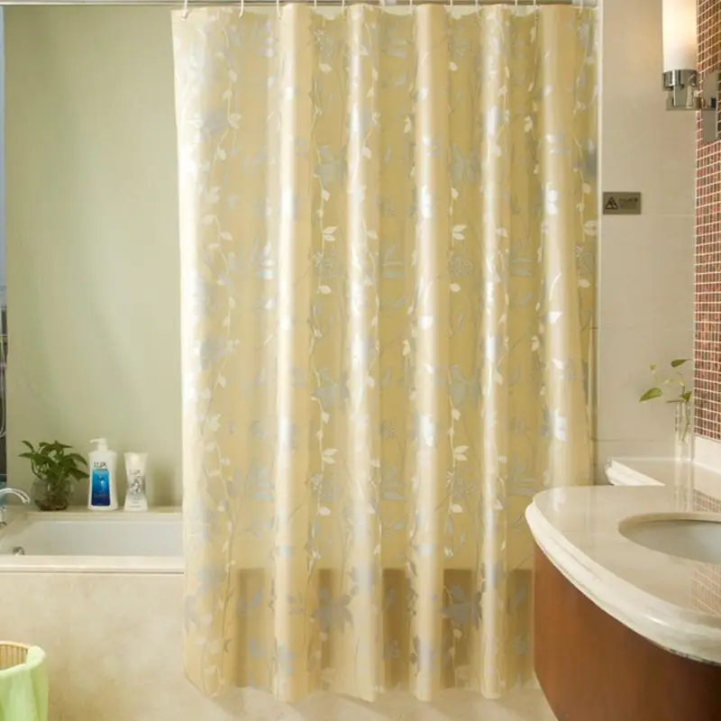 

PEVA Mold Proof Waterproof Bath Curtain Eco-friendly Endless Thicken Shower Curtain Home Bathroom Decor 180*180cm