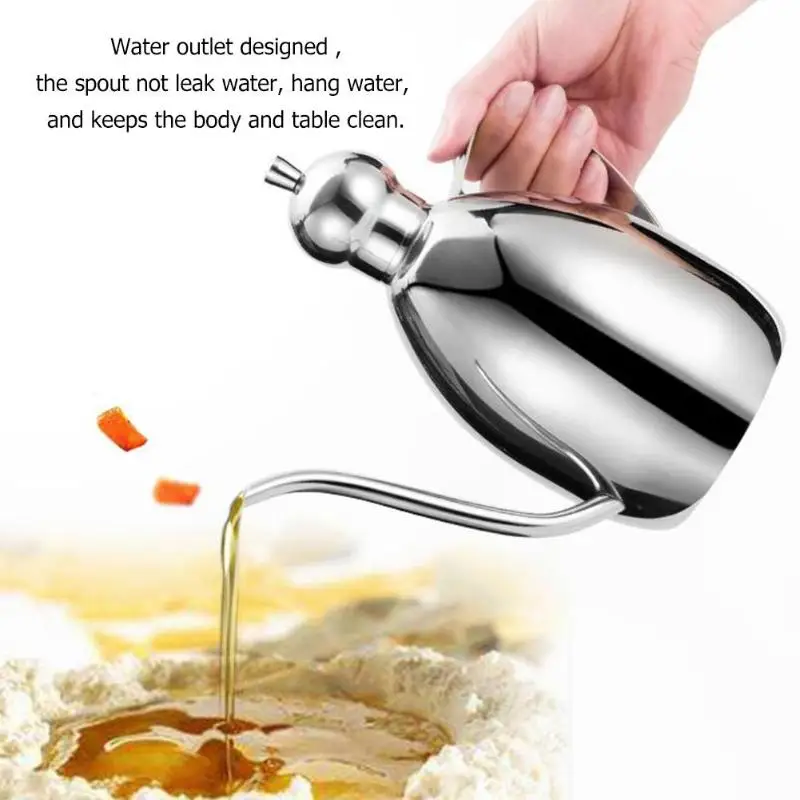 

250/500ml Olive Oil Vinegar Dispenser Jar Stainless Steel Seasoning Condiment Pot Container Kitchen Storage Tools Bottles